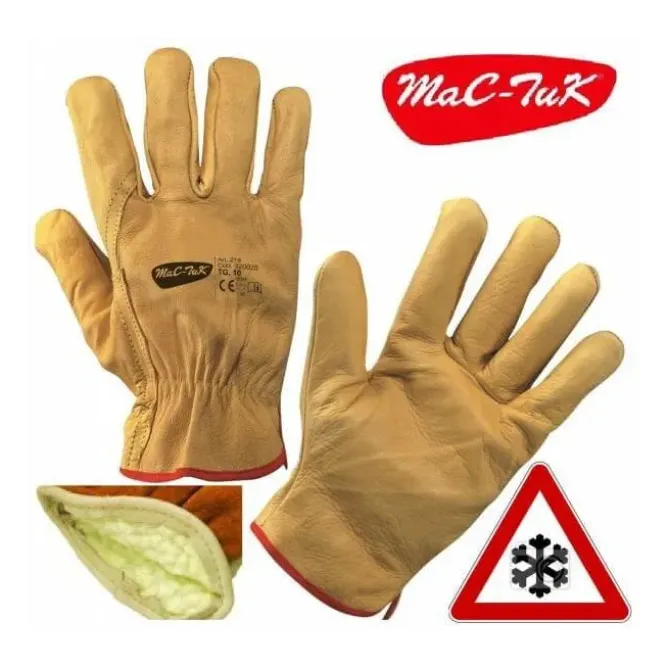 Guanti da lavoro in Pelle Fiore Bovino Felpati Invernali - 218