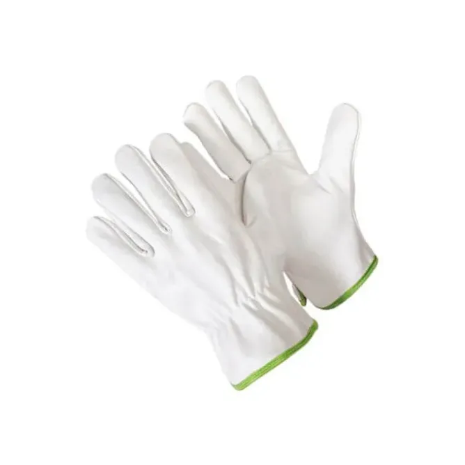 Guanti da lavoro in Pelle Fiore Bovino bianco orlato 005/B