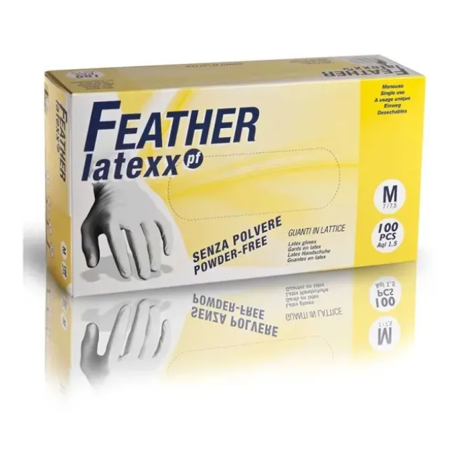 Guanti in lattice senza polvere - Feather Latexx PF
