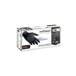 Guanti in Nitrile colore nero Black Reflexx 78 senza polvere - 100 Pezzi