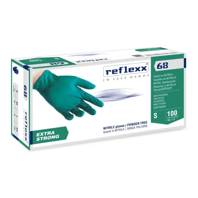 Guanti in Nitrile senza polvere Extra Strong Reflexx 68