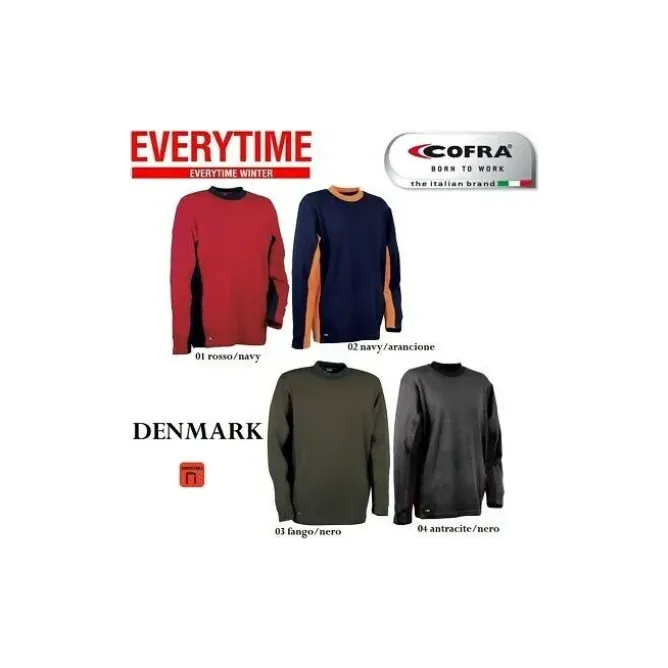 Maglietta da Lavoro Stretch Elasticizzata Cofra Denmark V131-0-01