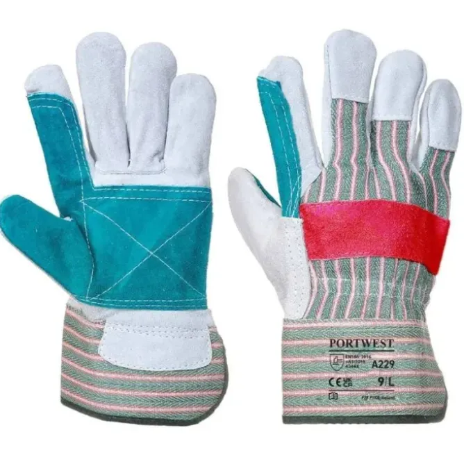 12 Paia - Guanti da Lavoro Classico Rigger Doppio Palmo - A229 Portwest