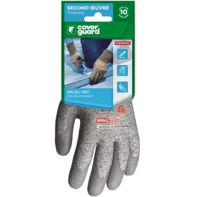 5 Paia - Guanti Da Lavoro Coverguard In Poliuretano Eurocut 1CRPG0P Rischi Meccanici