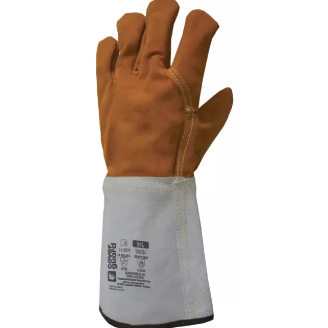 10 Paia - Guanti Da Lavoro Coverguard In Pelle Euroweld 1WEL25 Saldatore