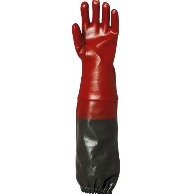 6 Paia - Guanti Da Lavoro Coverguard In PVC Eurochem MO3669 Rischio Chimico