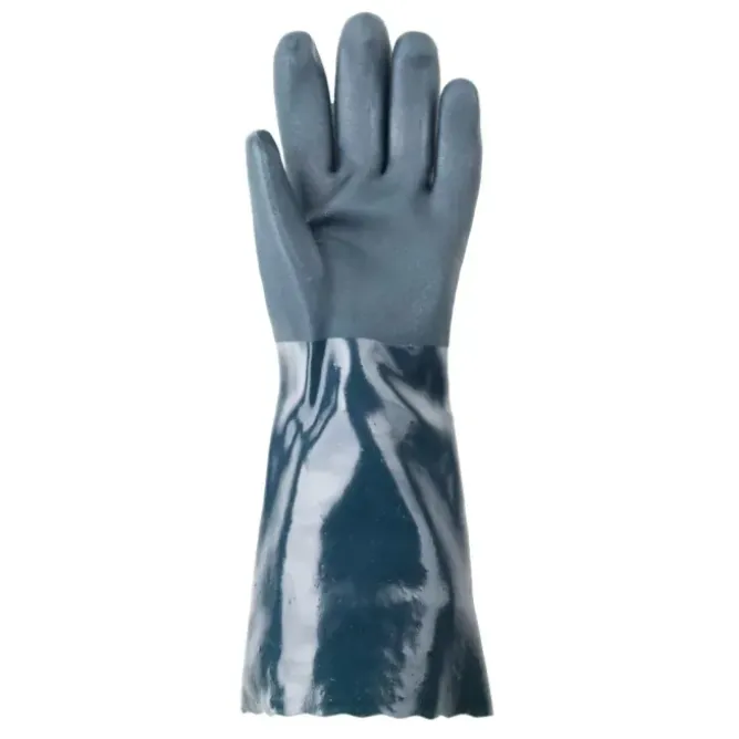 10 Paia - Guanti Da Lavoro Coverguard In PVC Eurochem MO3740 Rischio Chimico