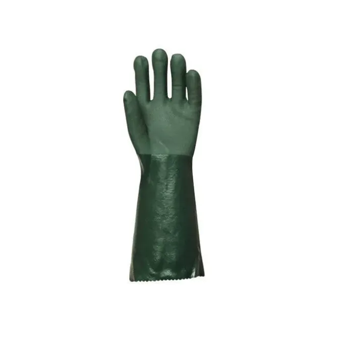 10 Paia - Guanti Da Lavoro Coverguard In PVC Eurochem MO3740 Rischio Chimico