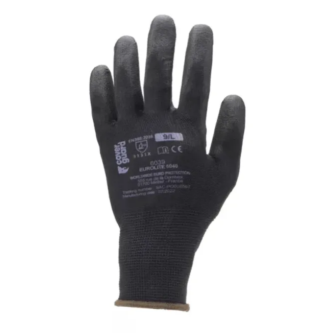 10 Paia - Guanti Da Lavoro Coverguard In Poliuretano Eurolite MO6040 Rischi Meccanici