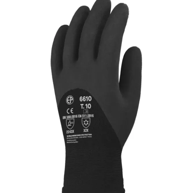 10 Paia - Guanti Da Lavoro Coverguard In Lattice Eurowinter MO6610 Termici