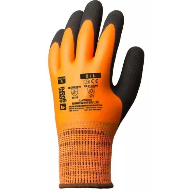 5 Paia - Guanti Da Lavoro Coverguard In Lattice Eurowinter 1LAWO Antifreddo