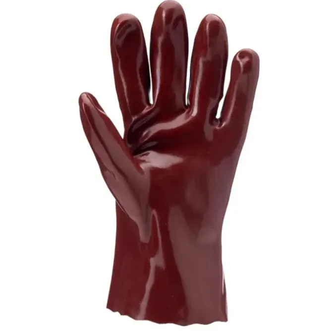 10 Paia - Guanti Da Lavoro Coverguard In PVC Eurochem MO3510 Rischio Chimico