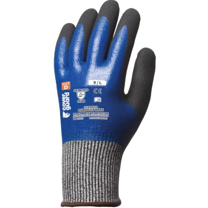 5 Paia - Guanti Da Lavoro Coverguard In Nitrile Eurocut 1CRFN Antitaglio