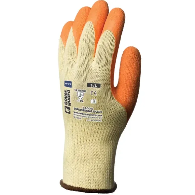 10 Paia - Guanti Da Lavoro Coverguard In Lattice Eurostrong 1LACO Rischi Meccanici