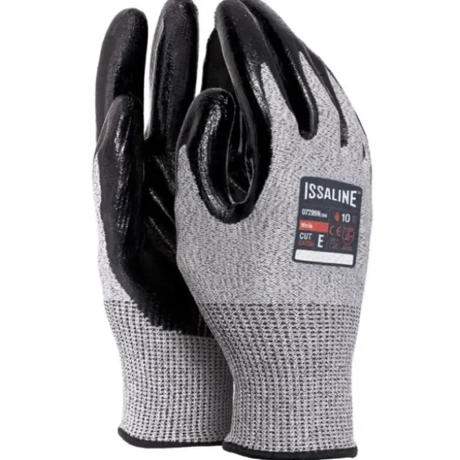 12 Paia - Guanti da lavoro Cut Catch in Nitrile - Issa Line 07299N