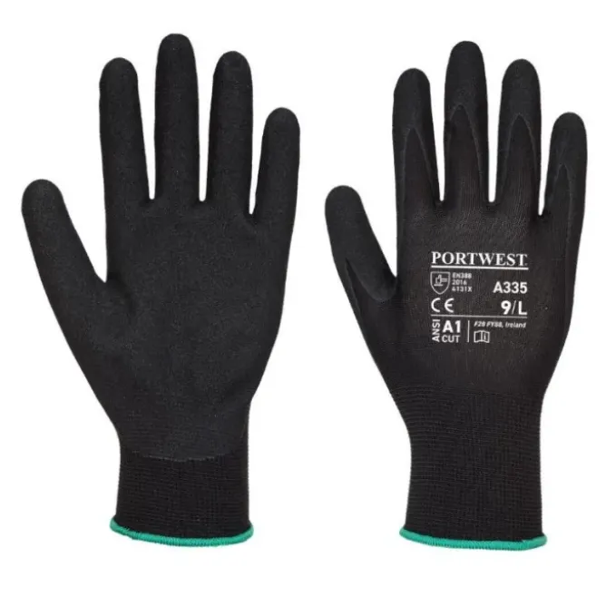 12 Paia - Guanti da Lavoro Dermi-Grip NPR15 Nitrile Sandy - A335 Portwest