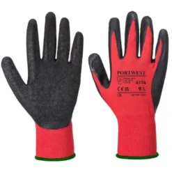 12 Paia - Guanti da Lavoro di Lattice Flex Grip - A174 Portwest