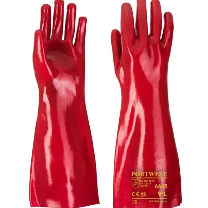 12 Paia - Guanti da Lavoro in PVC 35cm - A435 Portwest