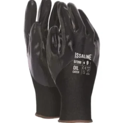 12 Paia - Guanti da lavoro Oil Catch Nitrile - Issa Line 07288