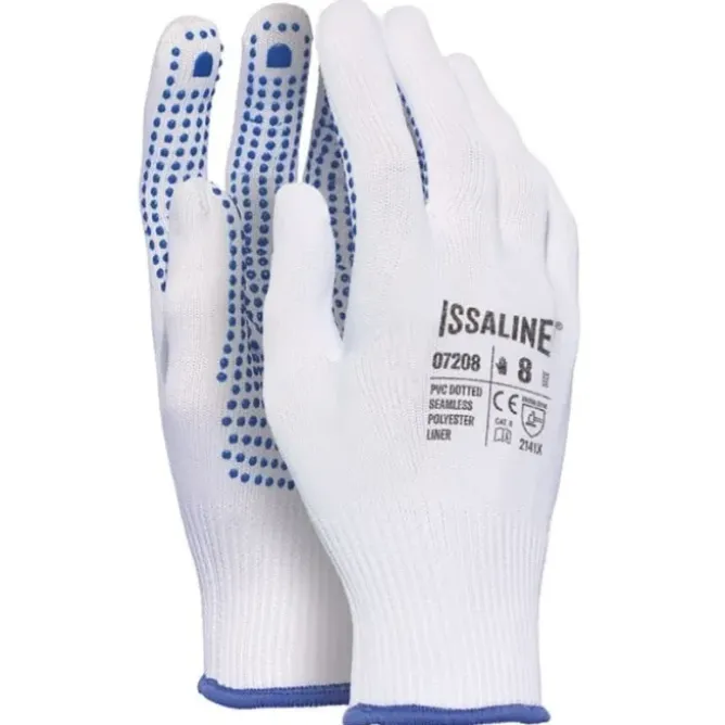 12 Paia - Guanti da Lavoro Polipuntinato PVC - Issa Line 07208