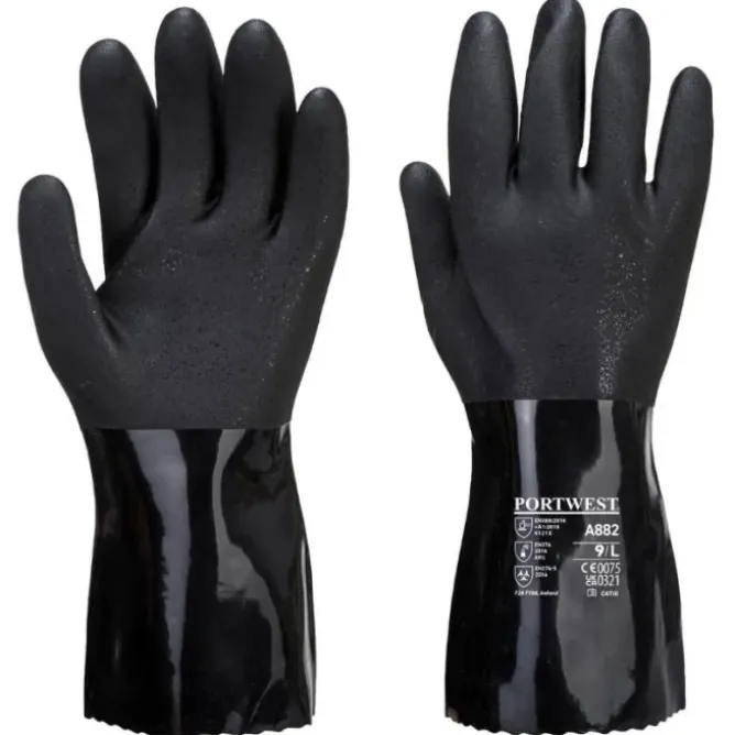 12 Paia - Guanti da Lavoro Protezione Chimica ESD in PVC - A882 Portwest
