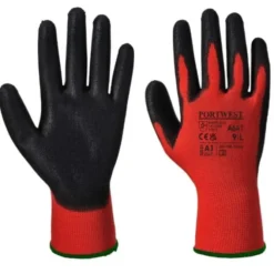 12 Paia - Guanti da Lavoro PU - Rosso - A641 Portwest