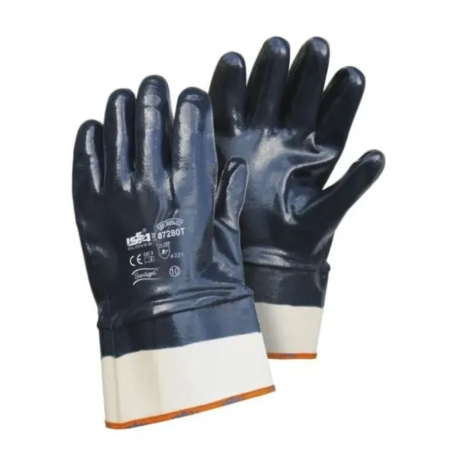 12 Paia - Guanto NBR con manichetta 7 cm. Dorso RICOPERTO - Qualità TOP 07280T