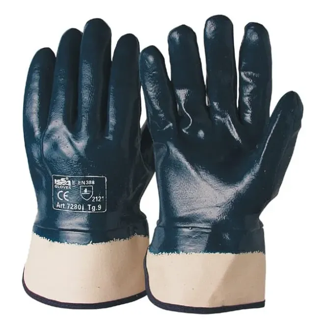 12 Paia - Guanto NBR standard con manichetta 7 cm. Dorso RICOPERTO 07280