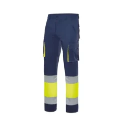 Pantalone bicolore da Lavoro 100% Cotone Alta Visibilità Multitasche Velilla 303007