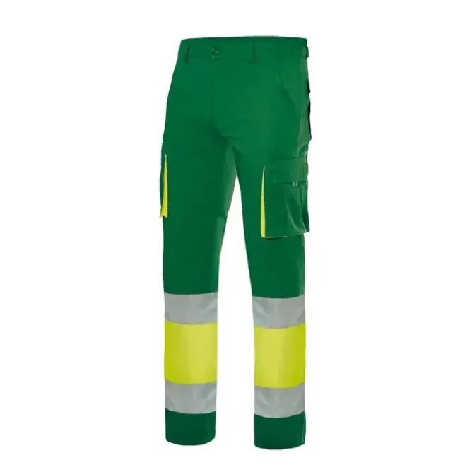 Pantalone bicolore da Lavoro 100% Cotone Alta Visibilità Multitasche Velilla 303007