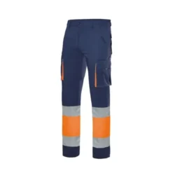Pantalone bicolore da Lavoro 100% Cotone Alta Visibilità Multitasche Velilla 303007
