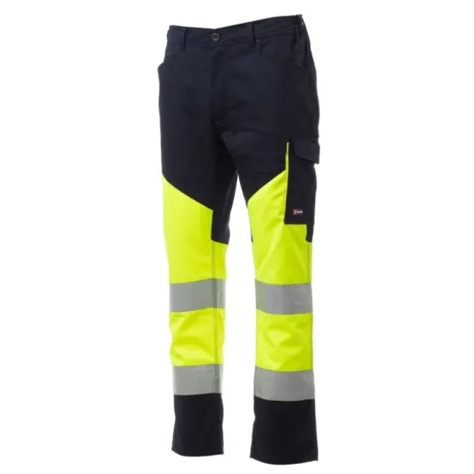 Pantalone bicolore da lavoro Alta Visibilità Multitasche Payper Working Summer AY 7593