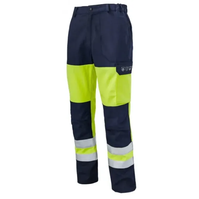 Pantalone con ginocchiere da Lavoro Multirischio Alta Visibilità Multitasche Molinel Roady Safeline SAFEPN88ASO/NA