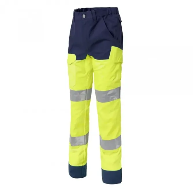 Pantalone da Lavoro con ginocchiera Alta Visibilità Classe 2 Molinel Luklight 0246.2351.158