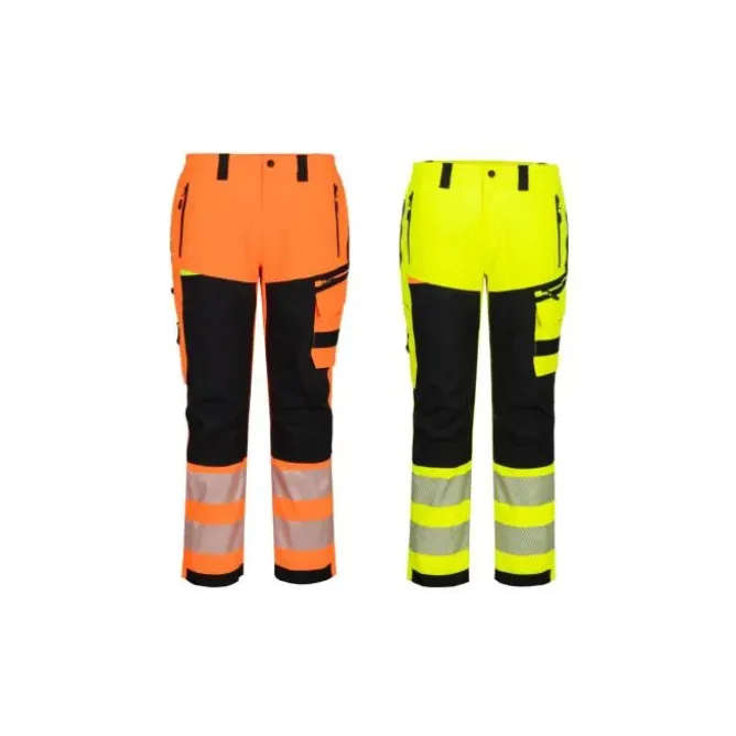 Pantalone da Lavoro Portwest Alta Visibilità DX448 Multitasche Impermeabili