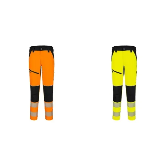 Pantaloni da Lavoro Alta Visibilità Multitasche Impermeabili Stretch Portwest T140