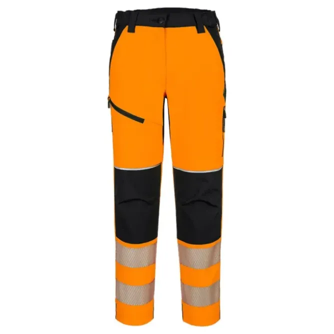 Pantaloni da Lavoro Alta Visibilità Multitasche Impermeabili Stretch da Donna Portwest T141