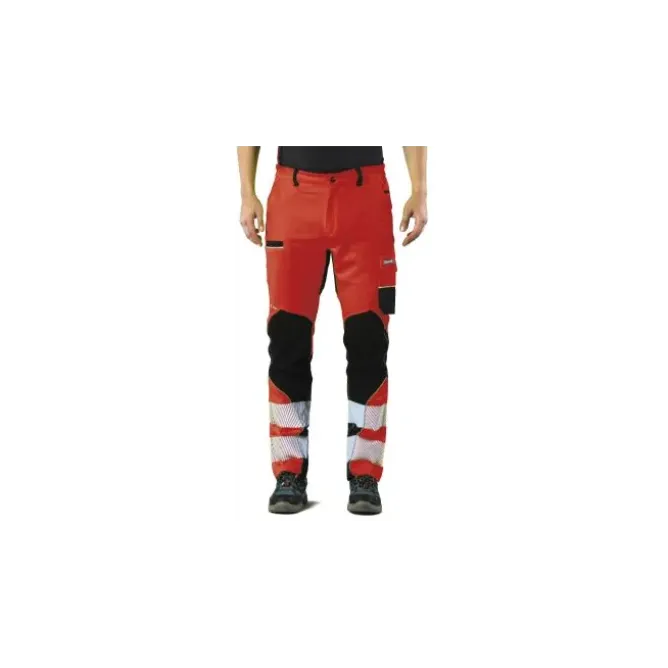 Pantaloni Da Lavoro Alta Visibilità Multitasche Stretch Issa Line Extreme Trousers 8830BHV