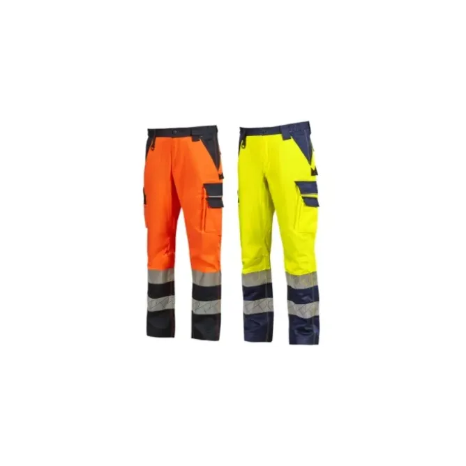 Pantaloni da Lavoro Alta Visibilità Multitasche Stretch U-Power Brillo WHL381