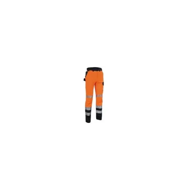 Pantaloni da Lavoro Alta Visibilità Stretch Elasticizzati Multitasche Cofra Guaitire V601-0-02