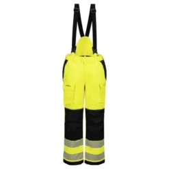 Pantaloni da Lavoro Portwest Alta Visibilità FR426 Multitasche Ignufugo Impermeabile Invernale Con Bretelle Staccabili