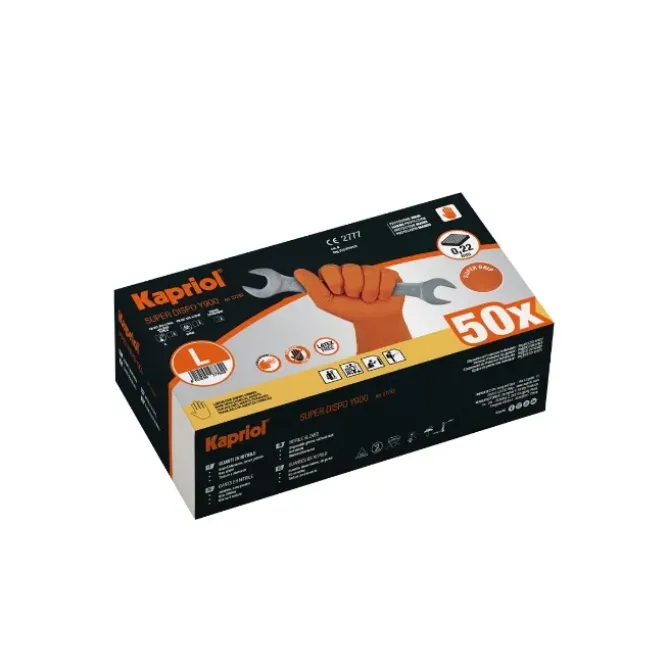 50 Pezzi - Guanti Monouso Kapriol SUPER GRIP NITRILE 127762