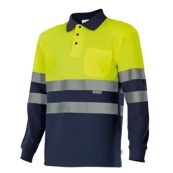Polo bicolore manica lunga da Lavoro Alta Visibilità Velilla 175