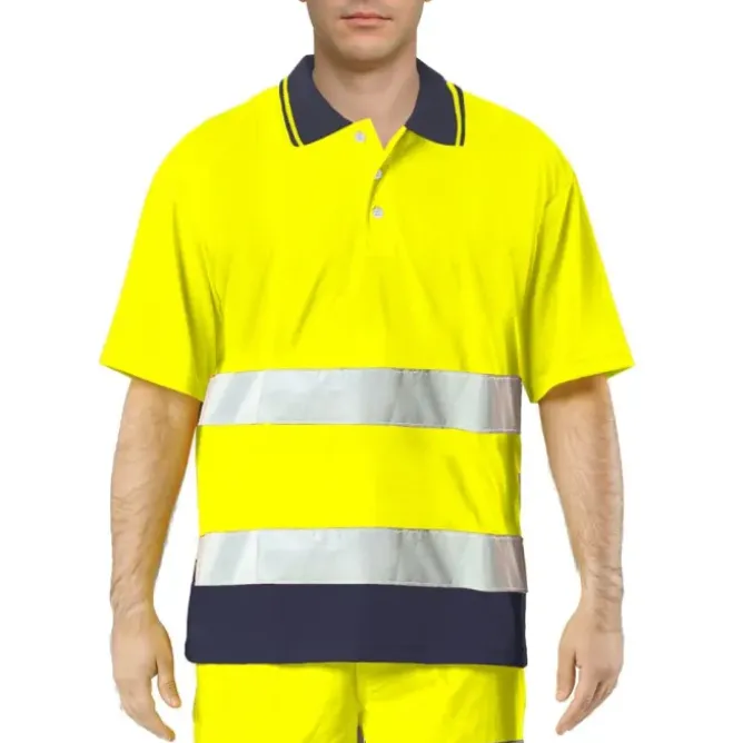 Polo Da Lavoro Alta Visibilità Issa Line Bicolor Hi Vis 8584N