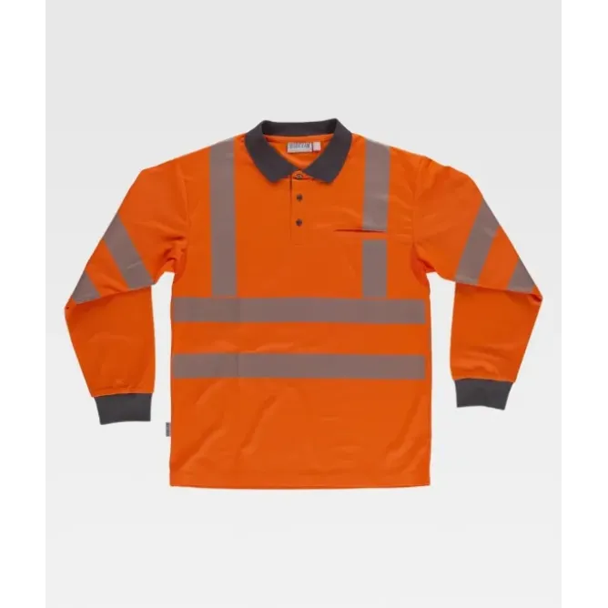 Polo da Lavoro Manica Lunga Alta Visibilità C3883 - Workteam