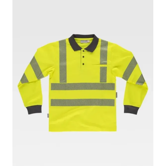Polo da Lavoro Manica Lunga Alta Visibilità C3883 - Workteam