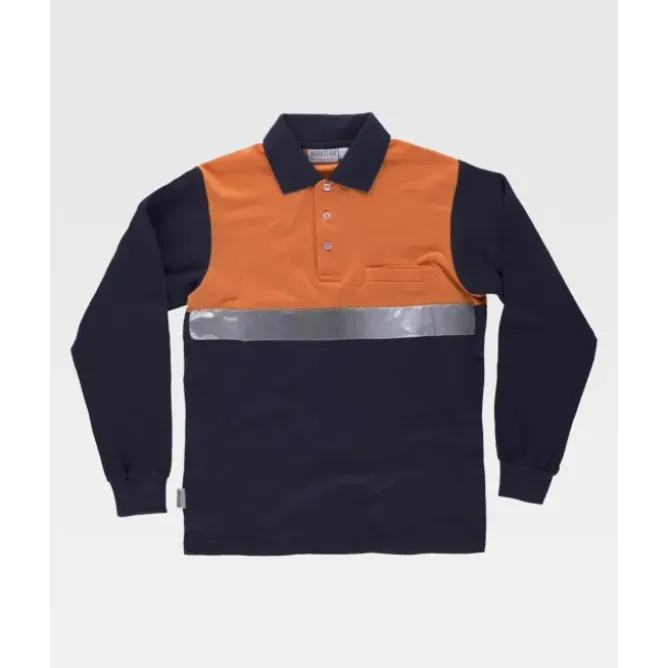 Polo da Lavoro Manica Lunga 100% Cotone Alta Visibilità C3843 - Workteam