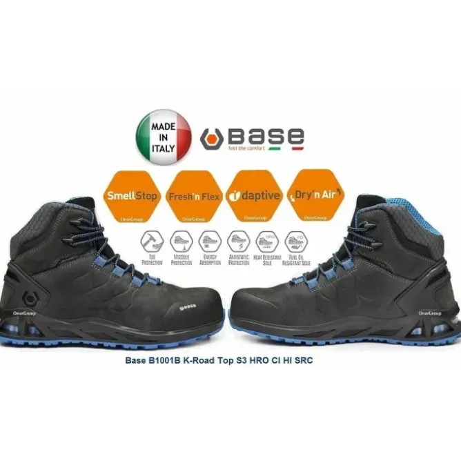 Scarpe Antinfortunistiche BASE K-Road TOP S3 HRO HI CI SRC B1001B