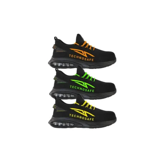 Scarpe Antinfortunistiche Basse Metalfree Technosafe Neon Dark Mode S1PL FO SR ESD