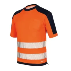 T-Shirt Alta Visibilità con bande segmentate termosaldate Issa Line HV 08186N